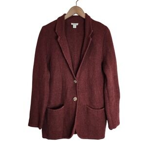 Sundance Sweater‎ Cardigan Women's Medium Knit Button Front Pockets Burnt Red